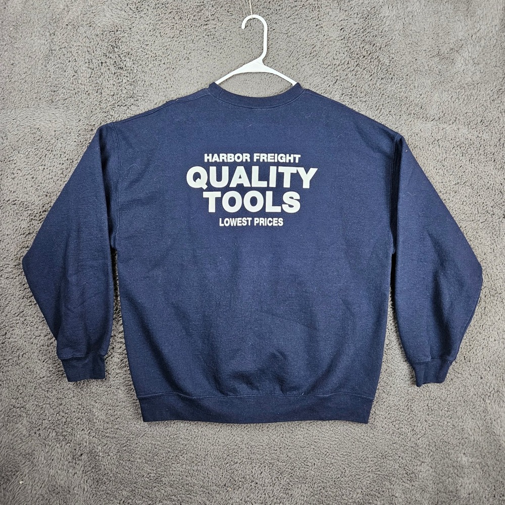 Gildan Mens XL Harbor Freight Quality Tools Navy Blue Graphic Sweatshirt